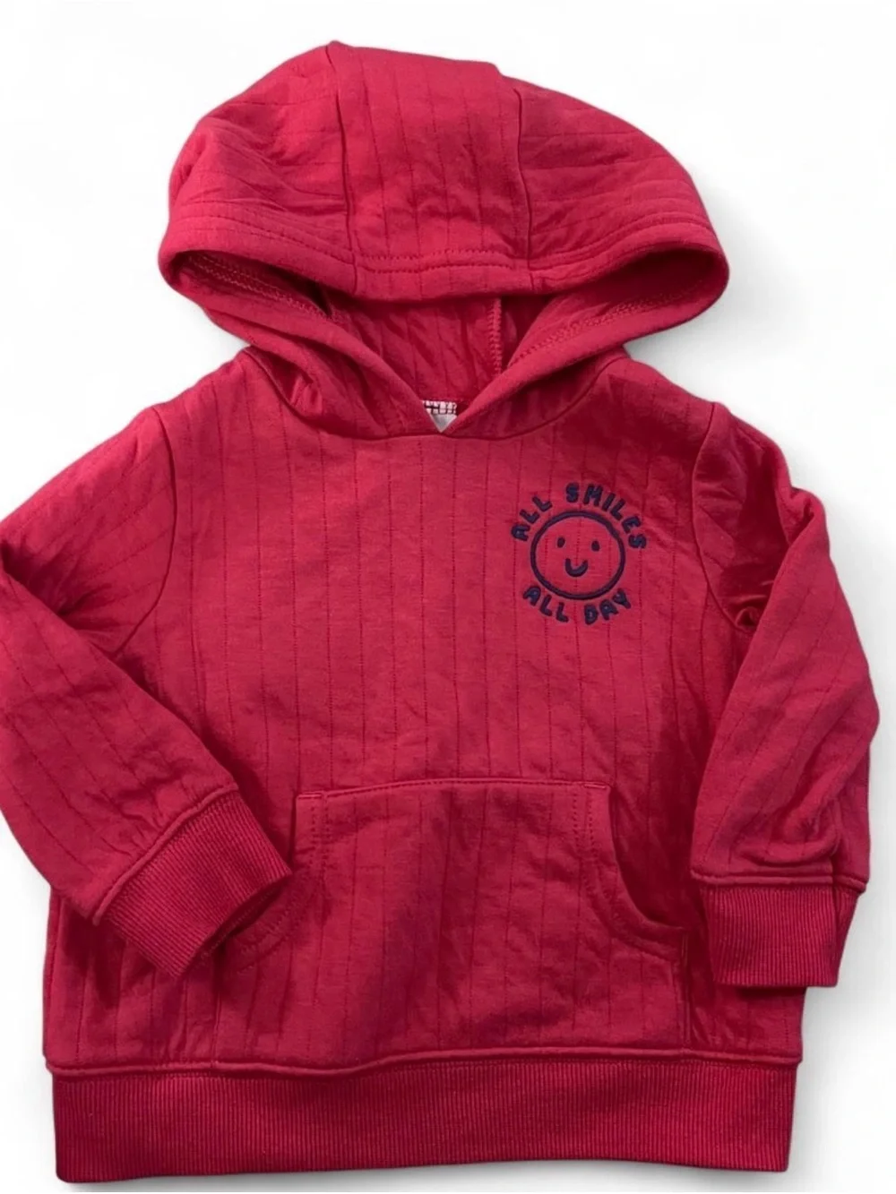 Red carters hoodie with smiley face size 12 months NWOT